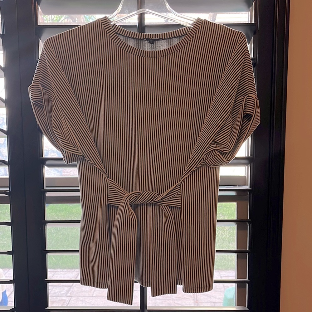 Express size small dressy striped black and white blouse